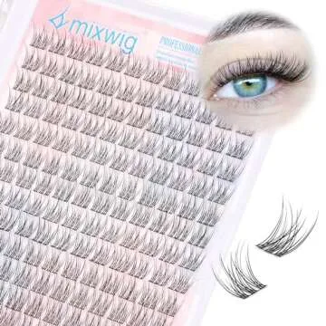 Natural Lash Clusters Wispy Eyelash Clusters 192PCS Individual Lashes CC Curl Natural Cluster Lashes 9-11mm Eyelash Extension Individual Lashes DIY Lash Extension at Home