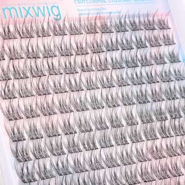 Natural Lash Clusters Wispy Eyelash Clusters 192PCS Individual Lashes CC Curl Natural Cluster Lashes 9-11mm Eyelash Extension Individual Lashes DIY Lash Extension at Home