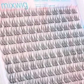 Natural Lash Clusters Wispy Eyelash Clusters 192PCS Individual Lashes CC Curl Natural Cluster Lashes 9-11mm Eyelash Extension Individual Lashes DIY Lash Extension at Home
