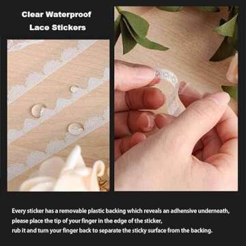 Lace Stickers Set - Maxleaf 120PCS Vintage PET White Lace Stickers for Decoration Planners Scrapbook Laptops Journals Cups Vase Flower Pot Crafts Photo Frame