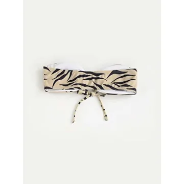 Milumia Strapless Bikini Top - Chic Khaki Knotted Swimwear