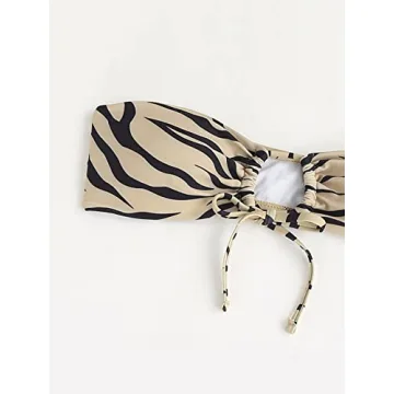 Milumia Strapless Bikini Top - Chic Khaki Knotted Swimwear