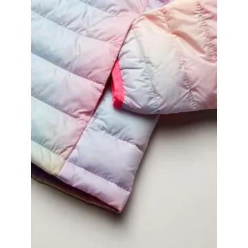 Amazon Essentials Girls' Pink Ombre Puffer Jacket - Small