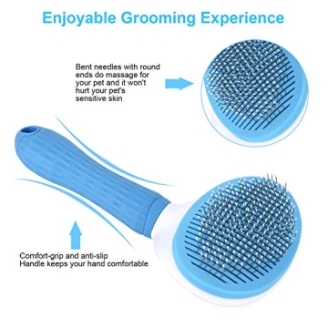 Depets Self Cleaning Slicker Brush for Dogs and Cats