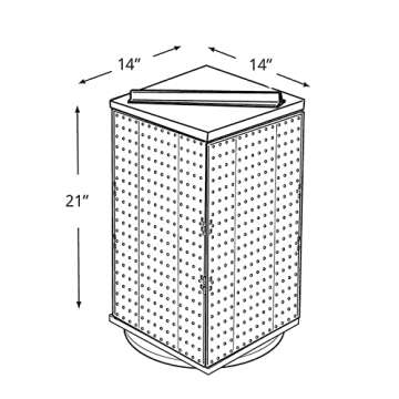 Azar Displays 701414-PNK Rotating Display Stand - 4-Sided Display Racks Peg Display Carousel (14” ...