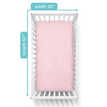 American Baby Company Fitted Crib Sheets 2 Pack, Soft Cotton Jersey in Pink