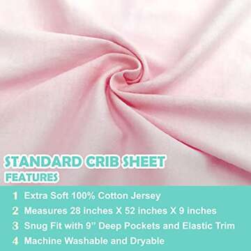 Soft Breathable 100% Cotton Crib Sheets for Babies