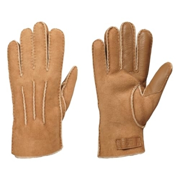 UGG Men's Contrast Sheepskin Gloves - Luxurious Warmth in Chestnut Brown
