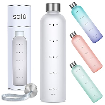 Salú 32 oz BPA-Free Water Bottle with Time Markers