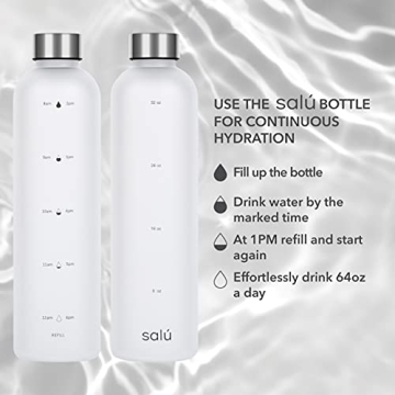 Salú 32 oz BPA-Free Water Bottle with Time Markers