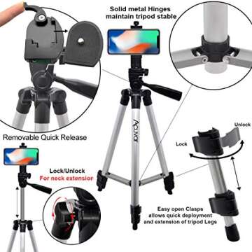 Acuvar 50" Smartphone Tripod with Remote for All Models
