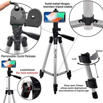 Acuvar 50" Smartphone Tripod with Remote for All Models