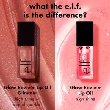 e.l.f. Glow Reviver Lip Oil, Nourishing and Hydrating with High-Shine Glimmer Finish & Sheer Wash Of Color, Minty Scent, Non-Sticky, Vegan & Cruelty-free, Divine Wine
