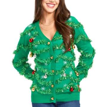 Tipsy Elves Ugly Christmas Cardigan for Women - Size 3X-Large