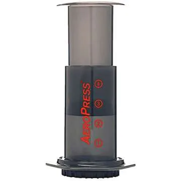 AeroPress Coffee and Espresso Maker with Tote Bag and 350 Additional Filters - Quickly Makes Delicious Coffee without Bitterness - 1 to 3 Cups Per Press
