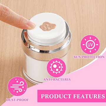 4 Pack Airless Pump Jars for Skincare on the Go