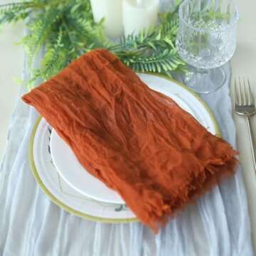 Efavormart 5 Pack Terracotta Gauze Cheesecloth Napkins