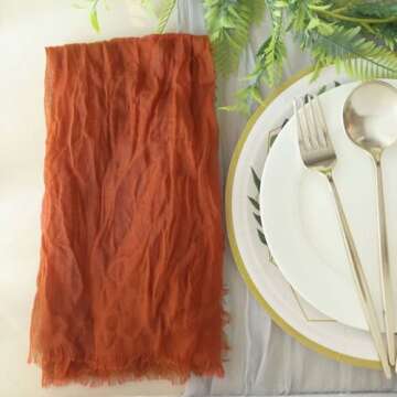 Efavormart 5 Pack Terracotta Gauze Cheesecloth Napkins