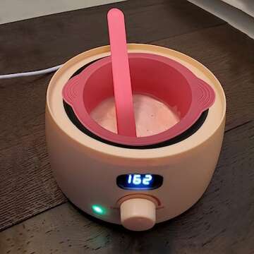 KVZVK Silicone Wax Bowl for Hair Removal, Reusable Non-Stick Wax Pot Liner with Wax Spatula (Pink)