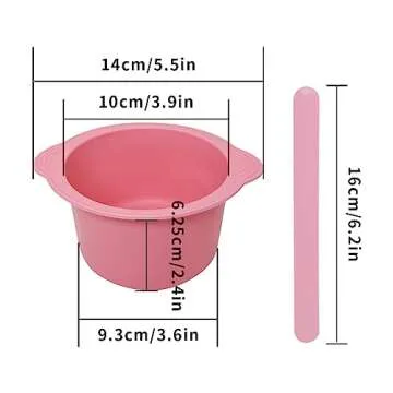 KVZVK Silicone Wax Bowl for Hair Removal, Reusable Non-Stick Wax Pot Liner with Wax Spatula (Pink)
