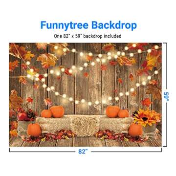 Funnytree 7x5FT Fall Pumpkin Photography Backdrop - Autumn Party Decor