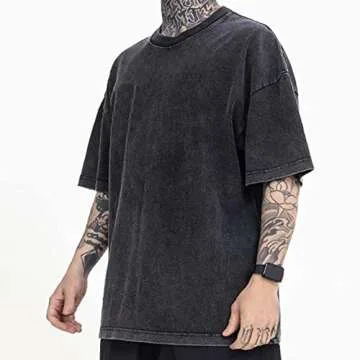 3 Pcs Oversized T-Shirts Heavy Cotton Washed Summer Vintage Tee Loose Fit Short Sleeve Casual Shirts...
