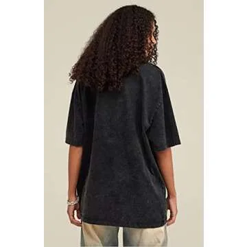 3 Pcs Oversized T-Shirts Heavy Cotton Washed Summer Vintage Tee Loose Fit Short Sleeve Casual Shirts for Men Women (E,S)