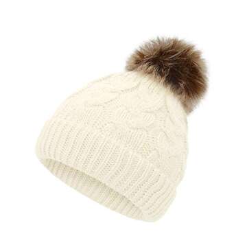 Zando Baby Girl Hats Kids Winter Hat Infant Pom Pom Beanie Toddler Caps Knit Warm Beanies Cap for Ba...