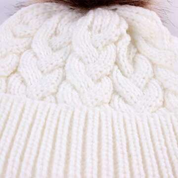 Zando Baby Girl Hats Kids Winter Hat Infant Pom Pom Beanie Toddler Caps Knit Warm Beanies Cap for Baby Boys Black White Gray Pink One Size