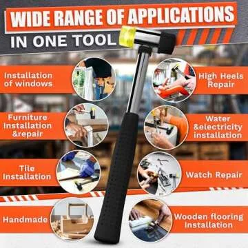Small Rubber Mallet Hammer Tool - 25mm Hammer Tapping Block for Vinyl Plank Flooring Mallet Rubber Hammer Small Hammer for Crafts - Rubber Hammer Jewelry Wood Rubber and Nylon Double Faced Soft Mallet