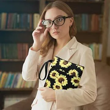 DSIUE Book Sleeve Book Covers Book Protector with Zipper Washable Fabric for Teen Adult Book Lover T...