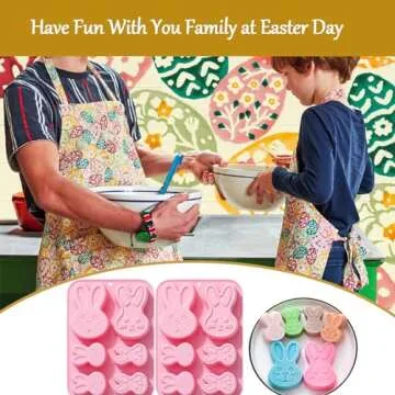 3D Easter Bunny Silicone Mold for Chocolate 2 Pack Large Easter Bunny Molds for Baking Jello Candy Molds Easter Soap Molds for Hot Chocolate Bombs Ice Cube Candle Cupcake Decorations (large bunny)