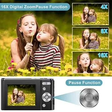 Digital Baby Camera for Kids Teens Boys Girls Adults,1080P 48MP Kids Camera with 32GB SD Card,2.4 Inch Kids Digital Camera with 16X Digital Zoom, Compact Mini Camera (Black)