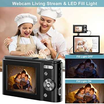 Digital Baby Camera for Kids Teens Boys Girls Adults,1080P 48MP Kids Camera with 32GB SD Card,2.4 Inch Kids Digital Camera with 16X Digital Zoom, Compact Mini Camera (Black)