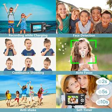Digital Baby Camera for Kids Teens Boys Girls Adults,1080P 48MP Kids Camera with 32GB SD Card,2.4 Inch Kids Digital Camera with 16X Digital Zoom, Compact Mini Camera (Black)
