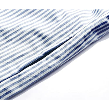 utcoco Striped Long Sleeve Cotton Maxi Dress for Women