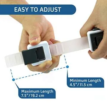 Child Safety Locks (4-Pack) - Baby Proof Cabinets, Drawers, Ovens & Toilets - Adjustable Strap Length, Double Lock Option - Easy Latch for Adults to Open