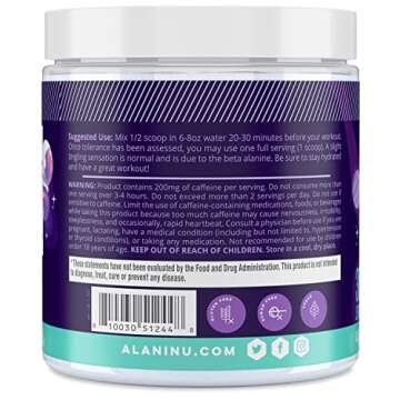 Alani Nu Pre Workout Powder Cosmic Stardust, Amino Energy Boost, Endurance Supplement, Sugar Free, 200mg Caffeine, L-Theanine, Beta-Alanine, Citrulline, 30 Servings