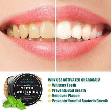 Natural Teeth Whitening Charcoal Powder Set for Brighter Smiles