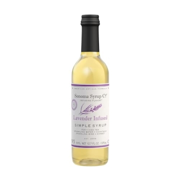Sonoma Syrup Co Lavender Infused Simple Syrup 12.7 Fl Oz for Coffee Cocktails and Cooking