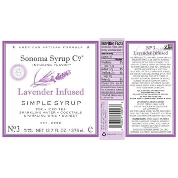 Sonoma Syrup Co Lavender Infused Simple Syrup 12.7 oz