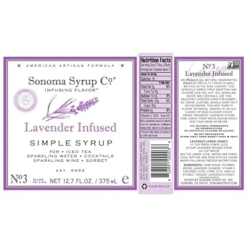 Sonoma Syrup Co Lavender Infused Simple Syrup 12.7 oz