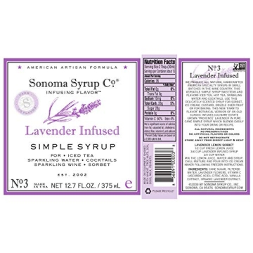 Sonoma Syrup Co Lavender Infused Simple Syrup 12.7 oz