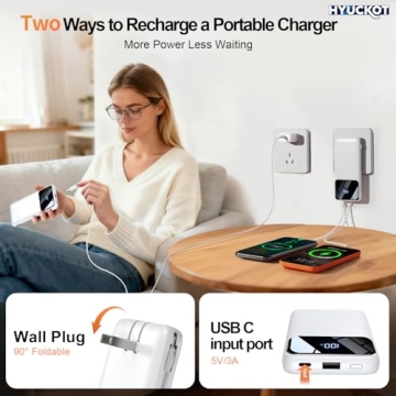 Portable Charger with Built-In Cables for Fast Charging