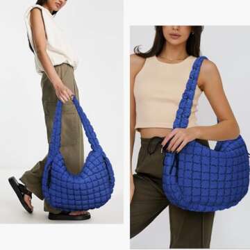 Juoxeepy Quilted Tote Bag - Spacious, Lightweight & Stylish Carryall