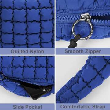 Juoxeepy Large Quilted Tote Bag - Stylish & Lightweight Carryall