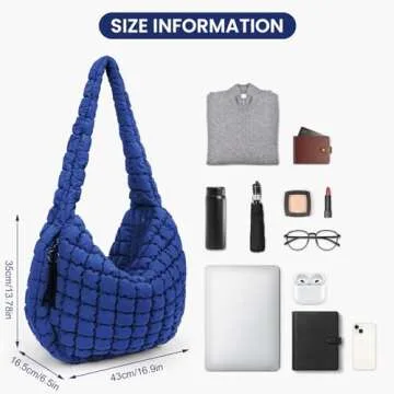 Juoxeepy Large Quilted Tote Bag - Stylish & Lightweight Carryall