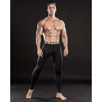DRSKIN Men's Compression Pants Tights 3 Pack for Comfort