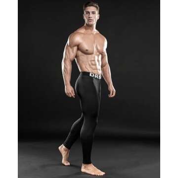 DRSKIN 3 Pack Men’s Compression Pants Tights Leggings Sports Baselayer Running Athletic Workout Active Thermal (Classic B01 3P, L)