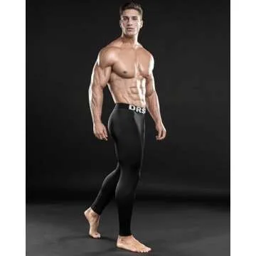 DRSKIN Men's Compression Pants Tights 3 Pack for Comfort
